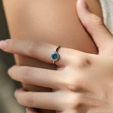 Vroue se S925 Silwer Franse-styl Elegante Diamant-ingelegde Ring