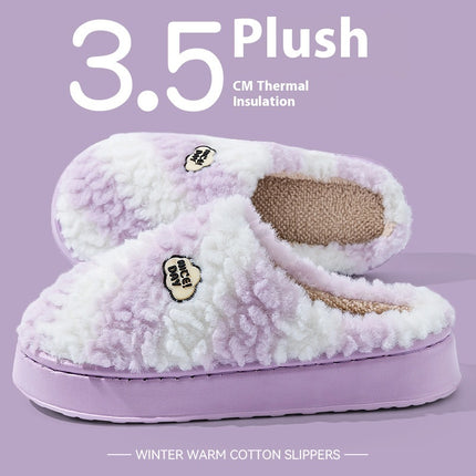 Vroue se Warm Glyvaste Stil Fluweel Katoen Pantoffels