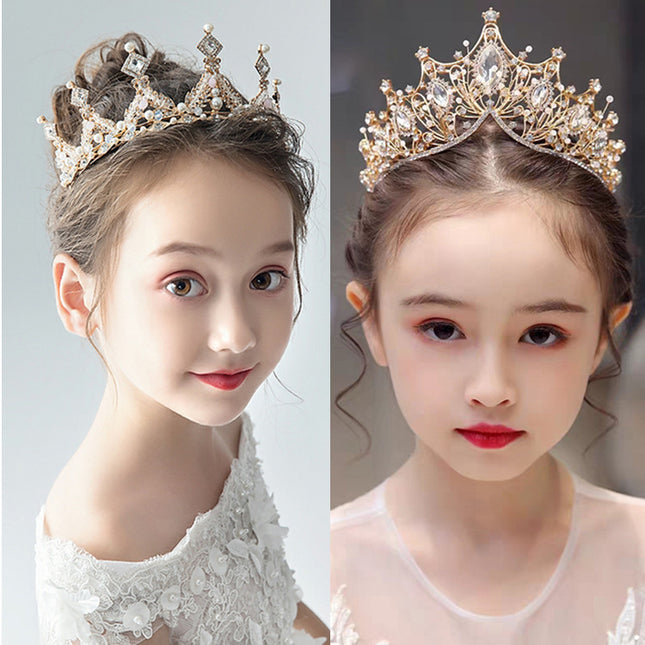 Prinses Meisie Diamant Kroon Kristal Haarband Kinders Haarbykomstighede Verjaarsdagfoto