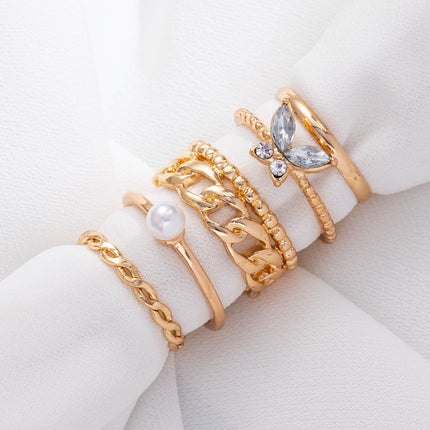 New Butterfly Pearl Ring Set Ins Same Style