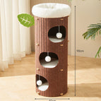 With Plush Cat Balls / Three Layers Wine Red With Pad