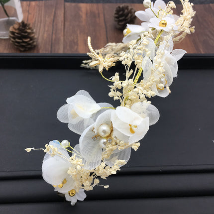 Trouhoofbedekking Vol Gypsophila Droogblomme Bos Haarbykomstighede