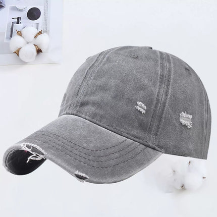 Outdoor Embroidered Printed Washed Hole Baseball Cap