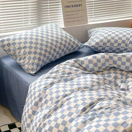 Soft Washed Cotton Bedding Four-Piece Set College Dorm Bed Sheet And Duvet Cover Three-Piece Set