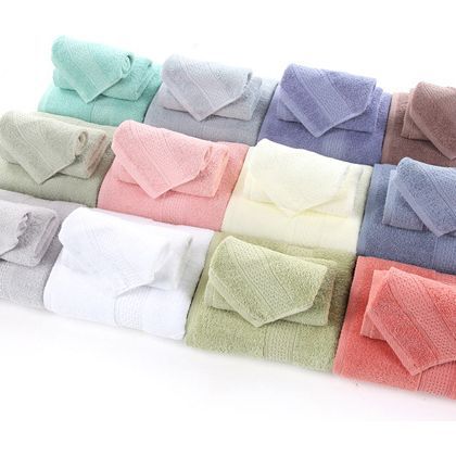 Langvesel Katoen Drie-stuk Stel Handdoeke Vierkantige Serp Jacquard Absorberende Gesighanddoek