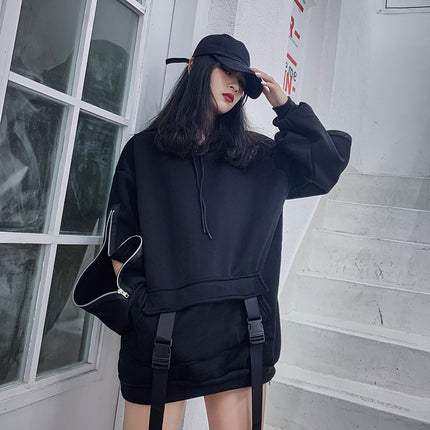 Dark Functional Wind Sweater Women's Fleece Loose Top