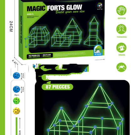 Fort Building Kit Construction Blocks Set Kids Toy Tents Fortress Builder Castles Tunnels Diy 3d Play House For Children Gift