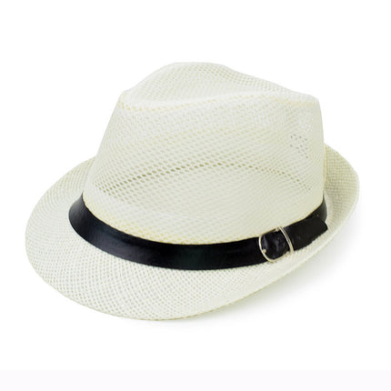 Men's Simple Color Matching Linen Sun Hat