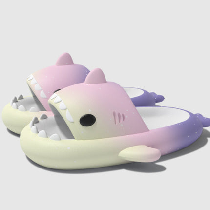 Gradient Shark Slippers 4cm Thick Bottom Shit Feeling Slippers