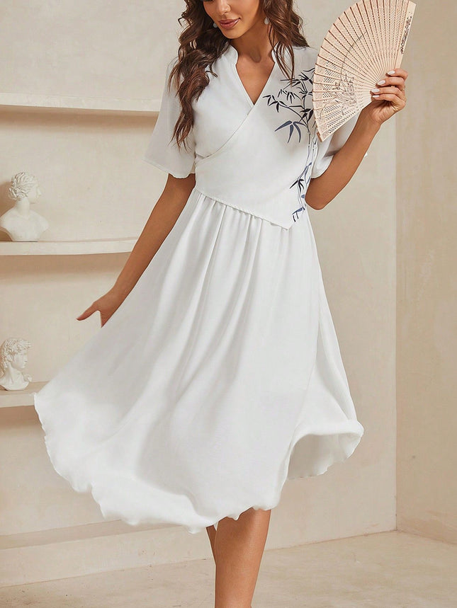 Women's Mid-length Retro Improved Cheongsam Chinese Style Dress