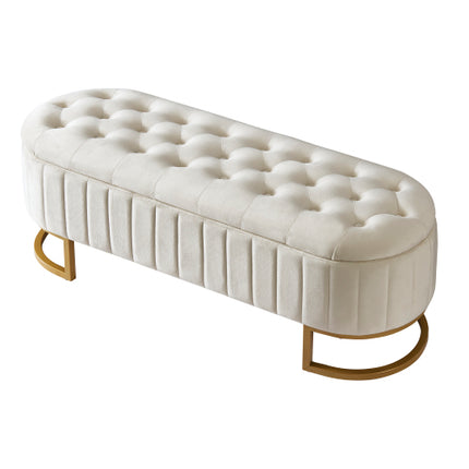 Elegante Stof Fluweel Opbergpoef