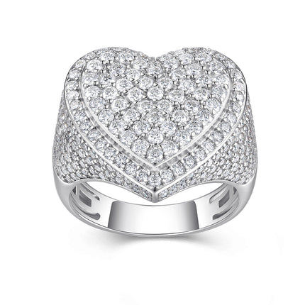 Mans Luukse en Modieuse Ligte Luukse Juweliersware Silwerring S925 Versilwerde Platinum Gestel Met Topgehalte Moissaniet