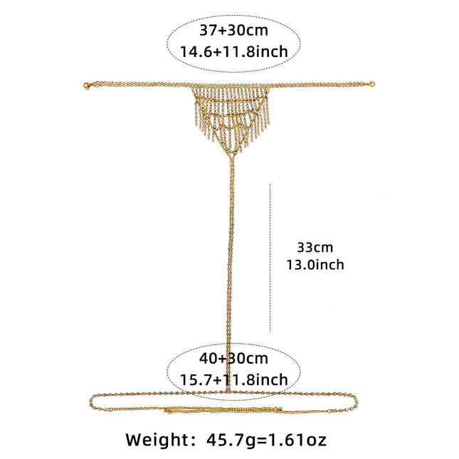 Tassel Sexy Waist Chain T-back Rhinestone Chain Body Chains Underwear