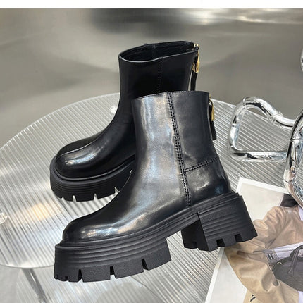 Autumn And Winter Korean Style Thick Bottom Chunky Heel Short Tube Fashion Boots Children