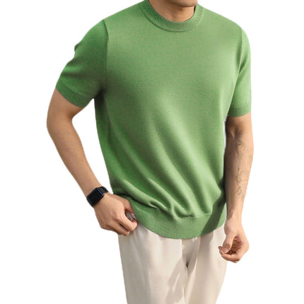 Plus Size Short-sleeved Sweater Men's Lightly Mature Casual