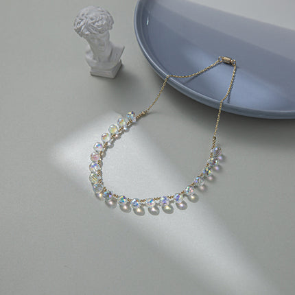 Minimalistiese Kristal Choker Regte Goudgeplateerde Luukse En Elegante Magnetiese Sluiting Halsnoer