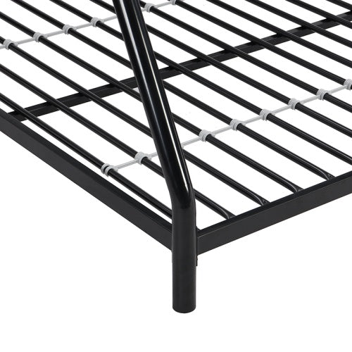 METAAL-DUBBELBED-ENKELBED SWART
