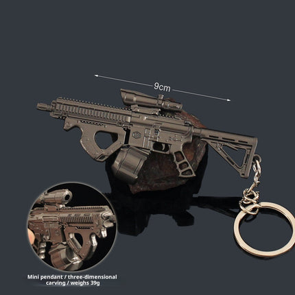 Mini FH416 Assault Small Gun Model Alloy Keychain Pendant