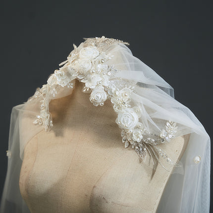 Vintage Krale Kant Blomblaar Hoofbedekking