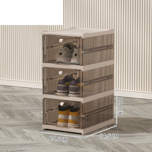 Installation-free Folding Shoes Plastic Dustproof And Transparent Storage Box