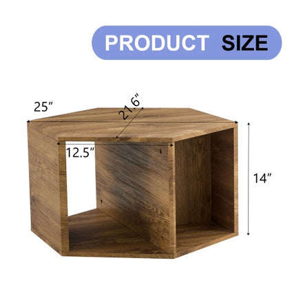 Hexagonal MDF Coffee Table, Characteristic Pattern Stickers, Multi-hole Design To Give More Storage Space, Simple And Convenient Design Makes It Suitable For All Kinds Of Style Scenes