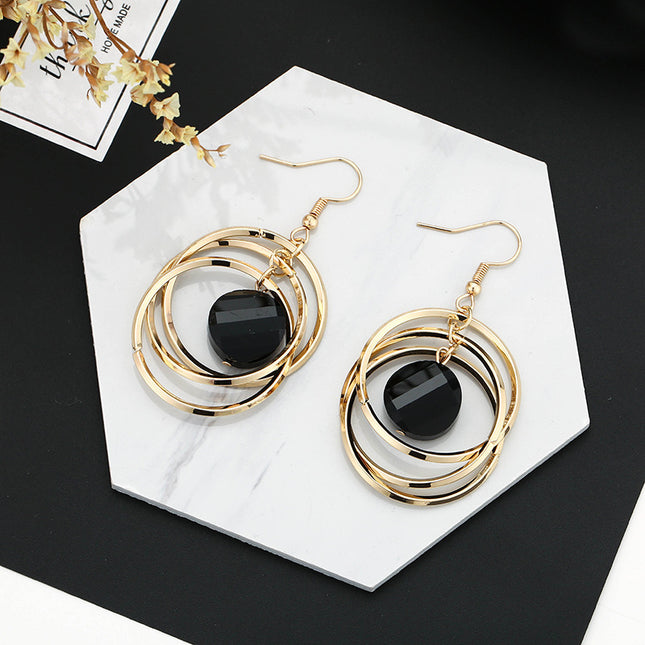 Circle Earrings Female Temperament Korean Exaggerated Long Earrings