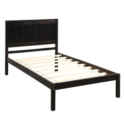 Platformbedraam Met Kopstuk, Houtlatondersteuning, Geen Veermatras Benodig Nie, Dubbel, Espresso