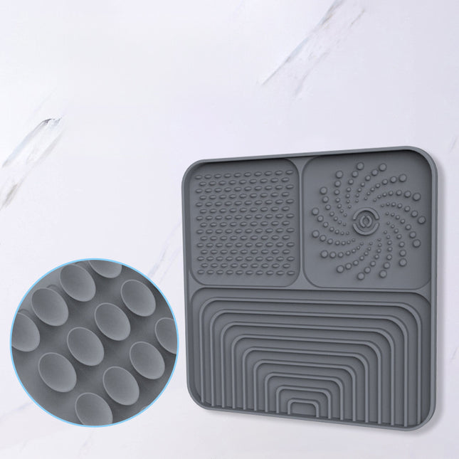 Slow Food Mat For Dogs And Cats, Anti-choking Pad With Suction Cup, Square, Silicone, For Licking