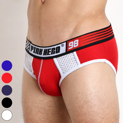 Men's Underwear Wholesale Sports Color Matching Mesh Breathable Comfortable Men's Briefs 1278