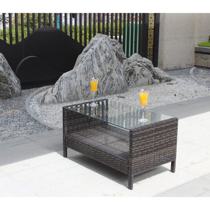 Buite Patio Meubels Koffietafel Met Deursigtige Getemperde Glas