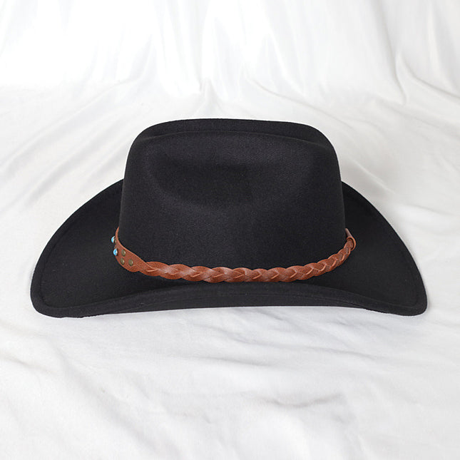 Wide Brim Western Denim Top Hat