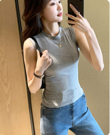 Round-neck Thread Sleeveless Fiber Covering Supernumerary Breast Vest Sling