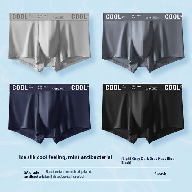 Men's Ice Silk Sports Underwear Mid-waist Boxer Seamless