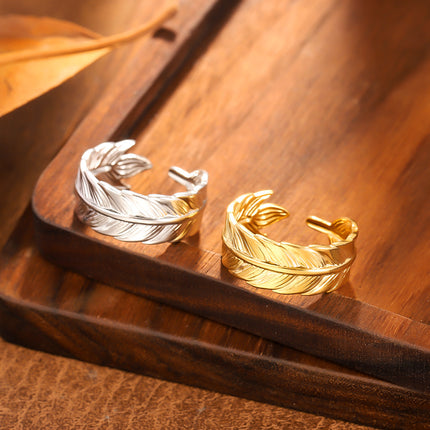 INS Style High-End Titanium Steel Ring, Gold Plated Stainless Steel, Anti-Fade All-Match Band