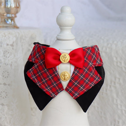 Pet Cat Dog British Academy Style Bib Tie
