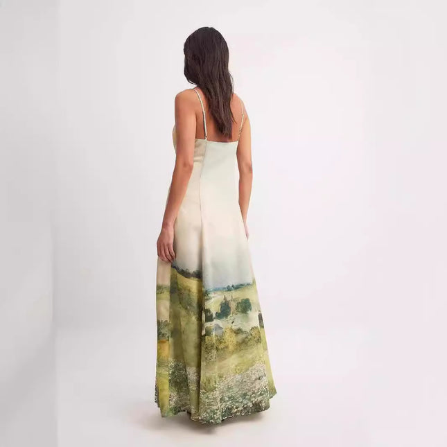 Fashion Elegant Printing Slip Dress