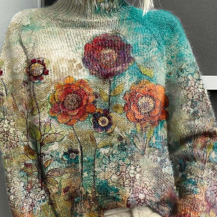 Christmas Abstract Printing Casual Cloak Coat Cardigan Sweater