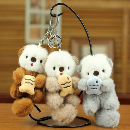 Cute Sea Otter Pendant Plush Toy Fish Cat Doll Hanging Ornament