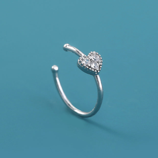 European and American cross-border personality trend nose studs exquisite micro-diamond body piercing false nose ring crown nose clip zircon accessories