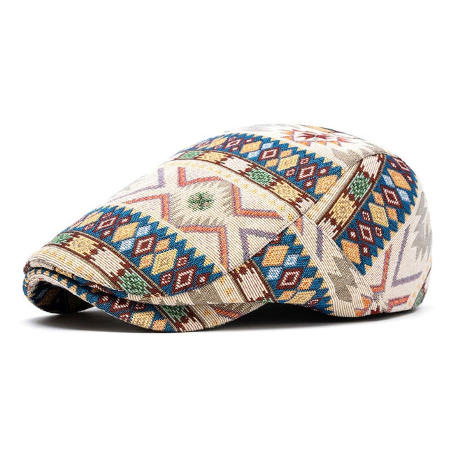 Ethnic Style Beret Leisure Jacquard Hat