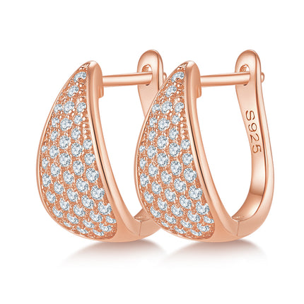 Top-quality Moissanite Luxury And Fashionable Light Luxury Jewelry Silver Stud Earrings S925 Silver Plated Platinum