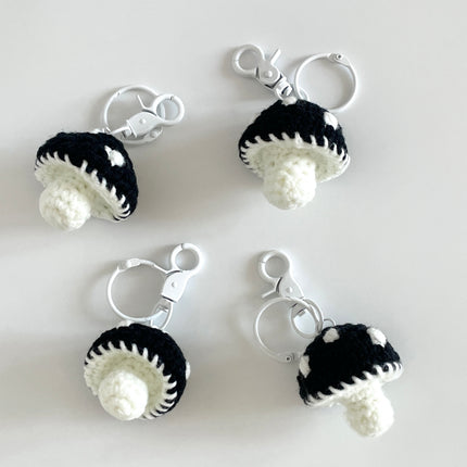 Minimalist Korean-style Crochet Mushroom Keychain Ornament