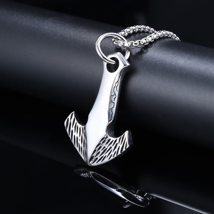 Retro-style Minimalist Anchor-shaped Titanium Steel Pendant Retro And Minimalist