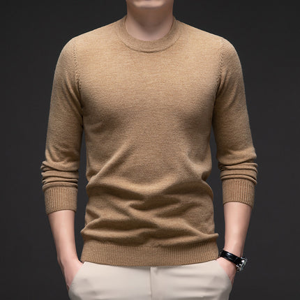 Solid Color Men's Round Neck Long Sleeve Autumn And Winter Leisure Sweater