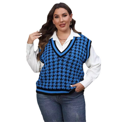 Houndstooth Leisure Vest Top For Women