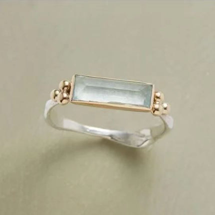 Women's Geometric Quadrilateral Diamond-Encrusted Ring