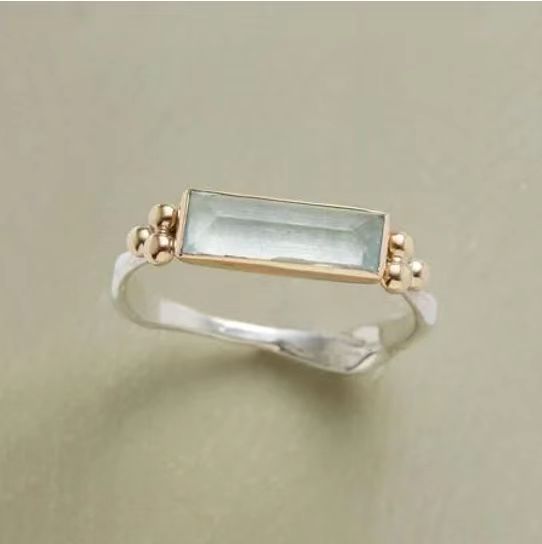 Women's Geometric Quadrilateral Diamond-Encrusted Ring