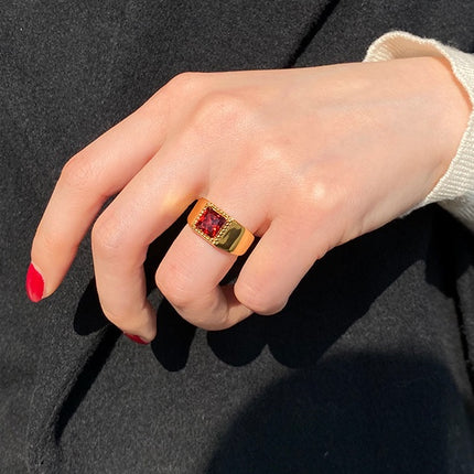 Vintage Ruby Chic Exaggerated Stacking Rings