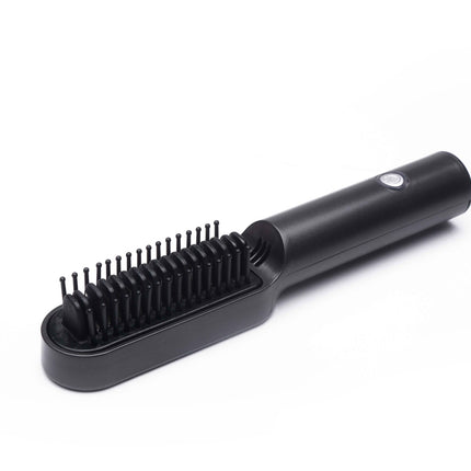 USB Draagbare Warm Lug Kam Herlaaibare Professionele Haardroër Borsel 2-in-1 Mini Haargelykmaker Krultang Borsel Haarstileerder
