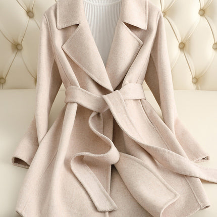 Small Reversible Cashmere Coat Women's Mid-length